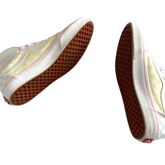 Vans Off the Wall Womens Missy Size 6 Sneaker Shoes Lace Tie Up Yellow Pink Gree - Picture 6 of 6